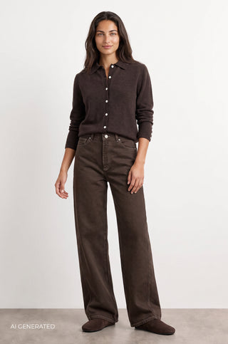 LR-ISMAILA 6 Cardigan Dark brown