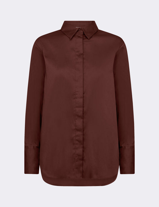 LR-ISLA SOLID 7 Shirt Dark brown