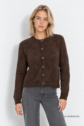 LR-NOREEN 15 Cardigan Dark brown