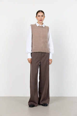 LR-NOREEN 5 Waistcoat Light brown