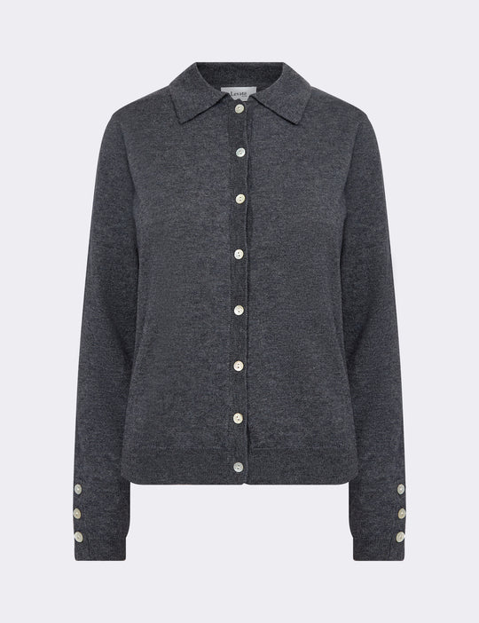 LR-ISMAILA 6 Cardigan Dark grey