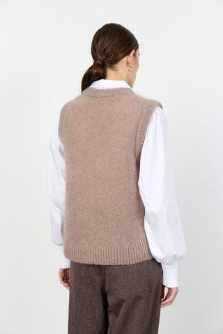 LR-NOREEN 5 Waistcoat Light brown