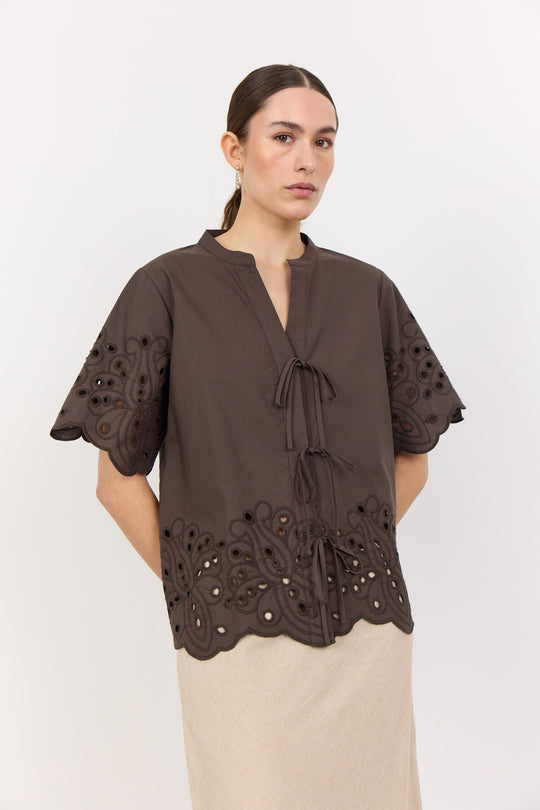 LR-GROLET 8 Shirt Dark brown