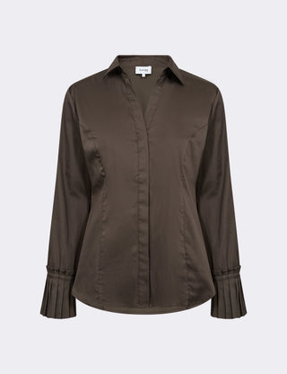 LR-ISLA SOLID 130 Shirt Dark brown