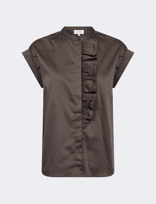 LR-ISLA SOLID 122 Blouse Dark brown