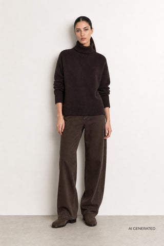 LR-PERLE 3 Pullover Dark brown