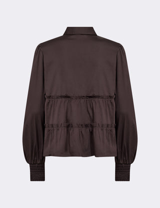 LR-ISLA SOLID 95 Shirt Dark brown