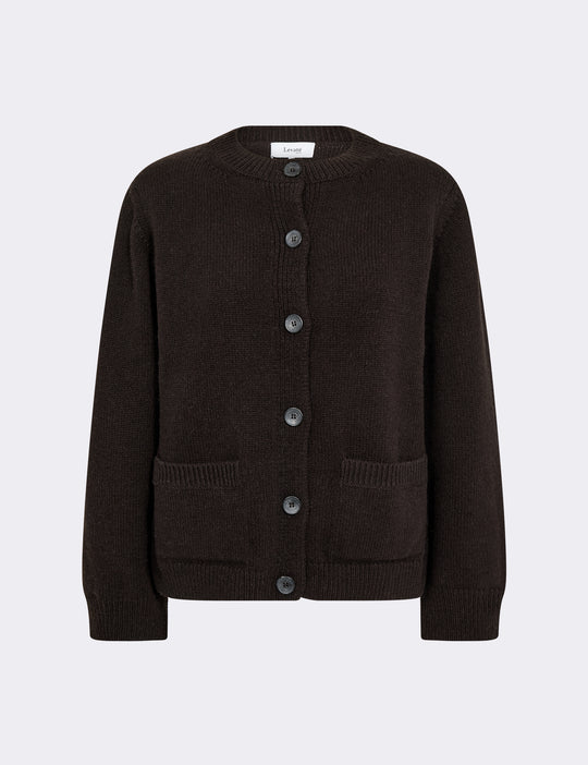 LR-PERLE 9 Cardigan Dark brown