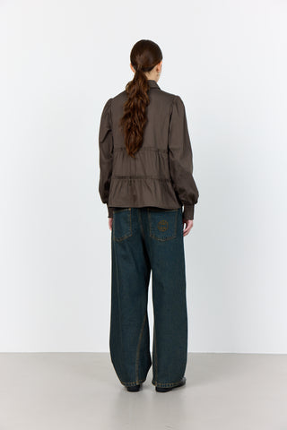 LR-ISLA SOLID 95 Shirt Dark brown