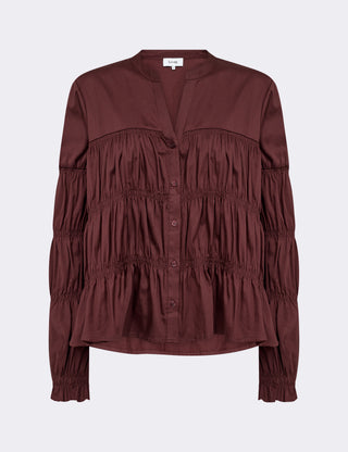 LR-ISLA SOLID 146 Shirt Dark brown