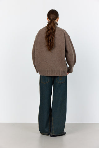 LR-PERLE 3 Pullover Light brown