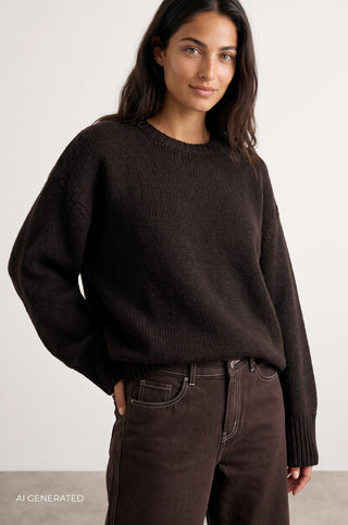 LR-PERLE 1 Pullover Dark brown