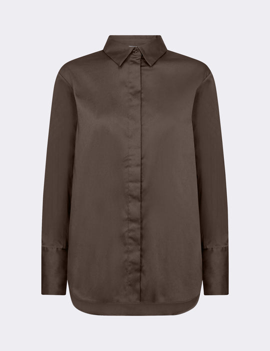 LR-ISLA SOLID 7 Shirt Dark brown