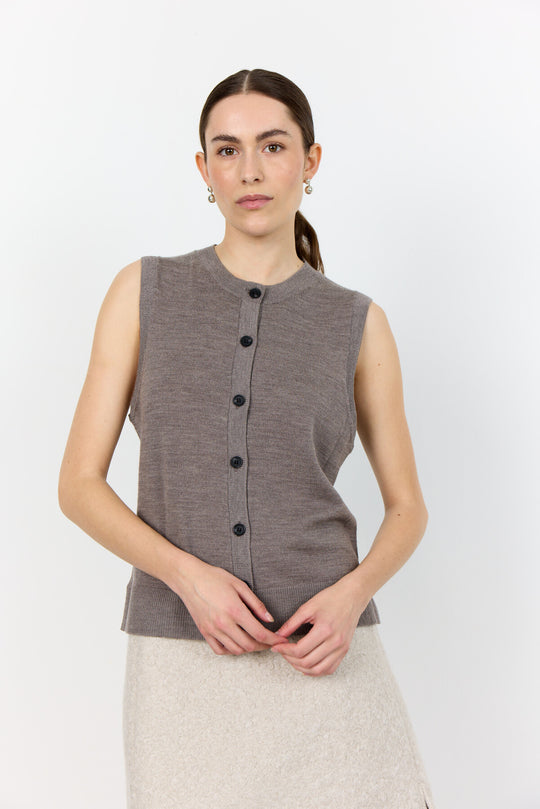 LR-ISMAILA 11 Waistcoat Light brown