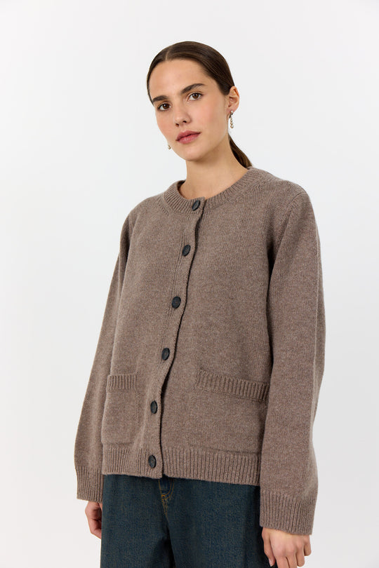 LR-PERLE 9 Cardigan Light brown