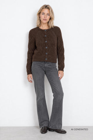 LR-NOREEN 15 Cardigan Dark brown