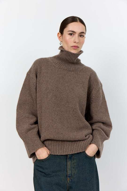 LR-PERLE 3 Pullover Light brown