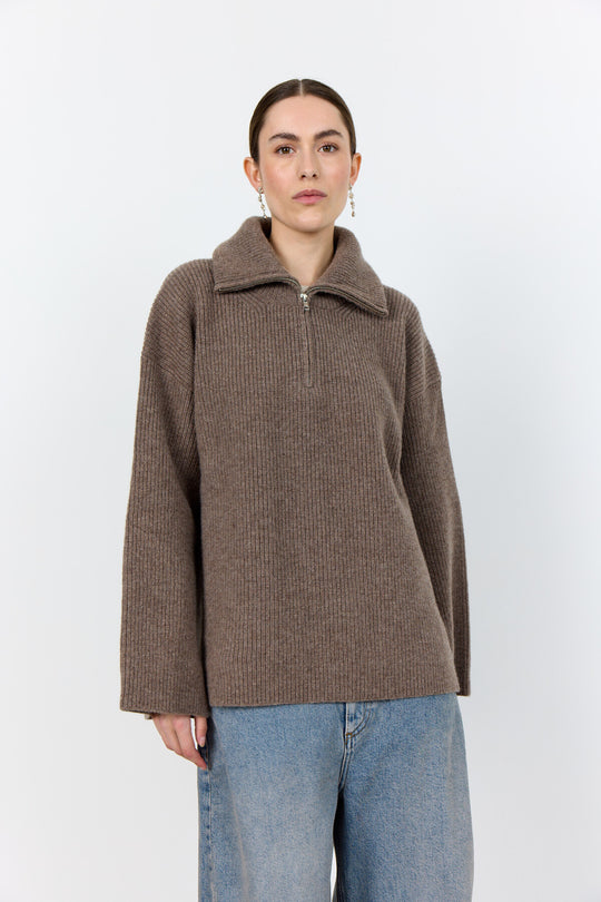 LR-PERLE 10 Pullover Light brown