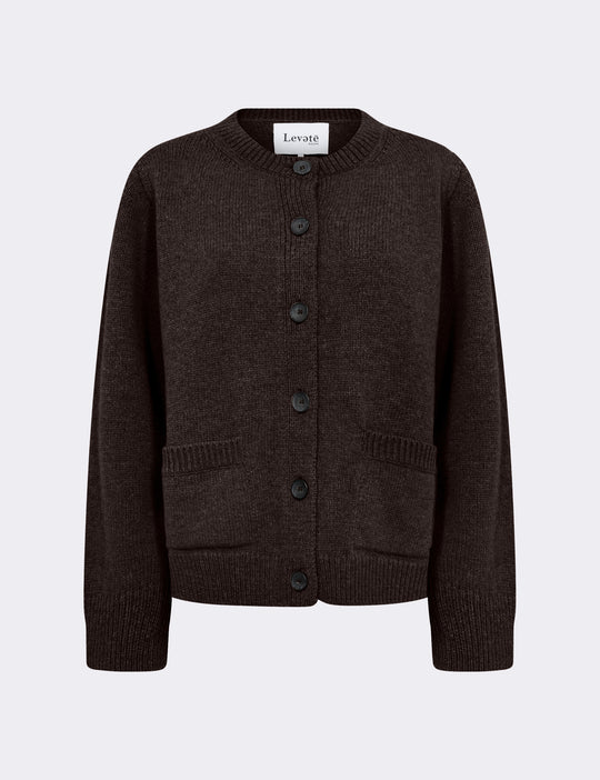 LR-PERLE 9 Cardigan Dark brown