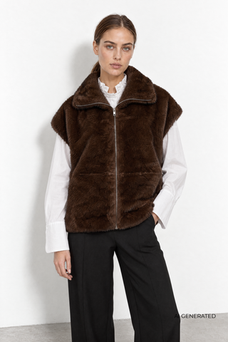 LR-ULLE 2 Waistcoat Dark brown