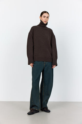 LR-PERLE 3 Pullover Dark brown