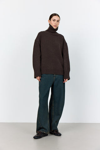 LR-PERLE 3 Pullover Dark brown