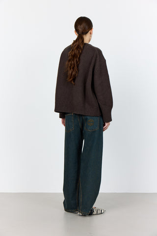 LR-PERLE 1 Pullover Dark brown