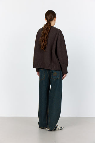 LR-PERLE 1 Pullover Dark brown