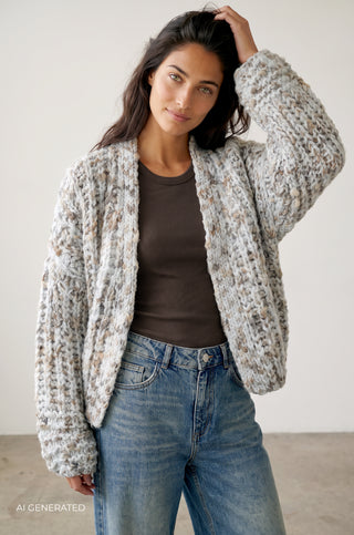 LR-TINO 1 Cardigan Light blue