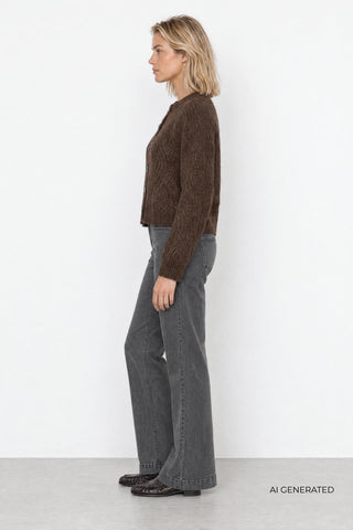 LR-NOREEN 15 Cardigan Dark brown
