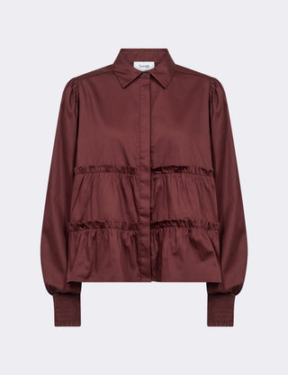 LR-ISLA SOLID 95 Shirt Dark brown