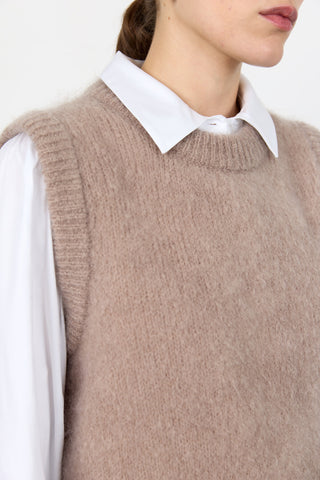 LR-NOREEN 5 Waistcoat Light brown