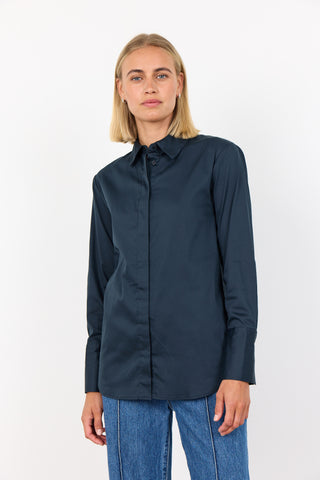 LR-ISLA SOLID 7 Shirt Dark blue